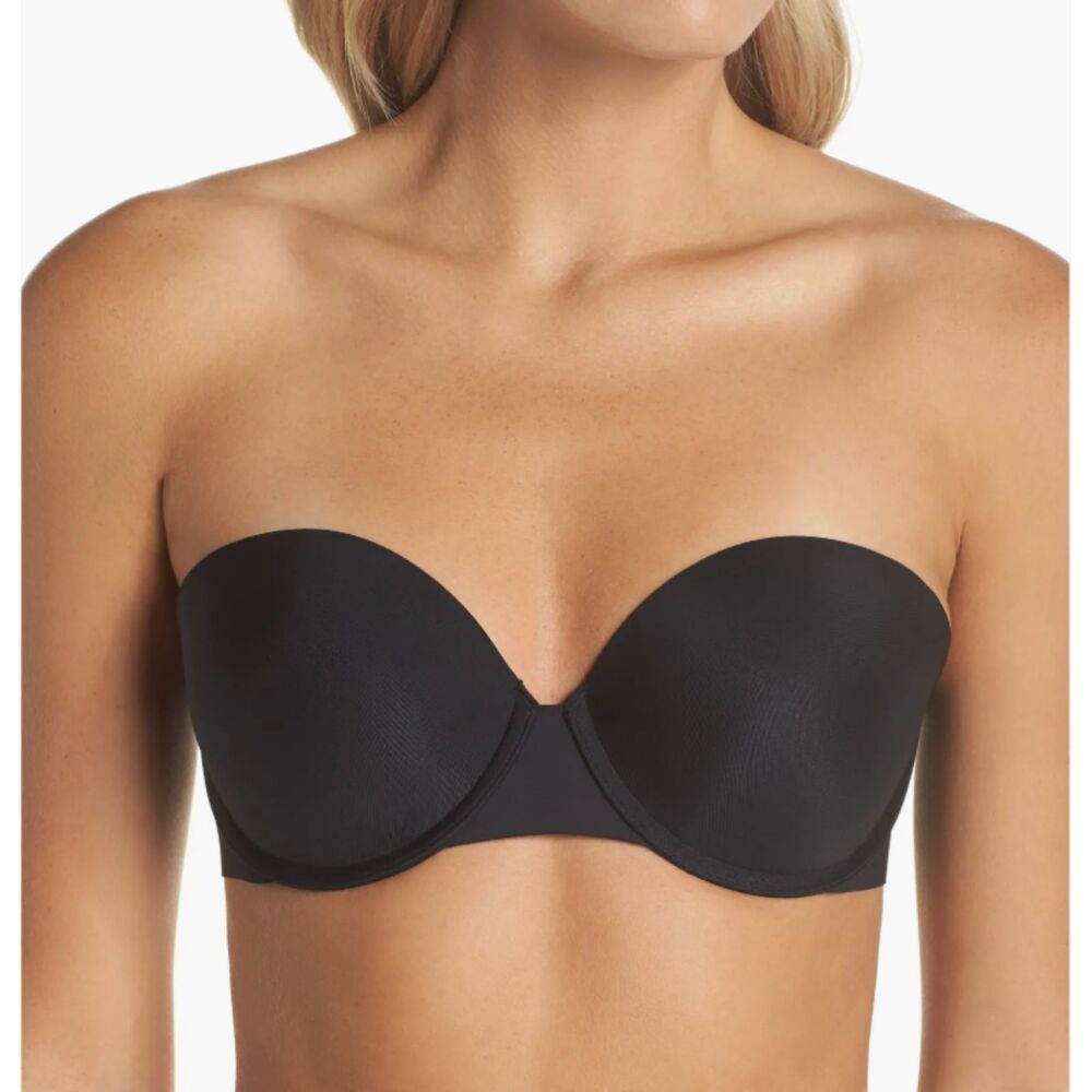 Spanx 36B Up For Anything Convertible Strapless Underwire Lined Black Bra